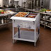 Thumbnail image #2 for Aerohot 3-Well Gas Steam Table Hot Food Unit with Open Base and Carving Board