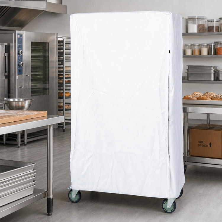 Product image #2 for Quantum White Nylon Wire Cart Cover with Zipper Flap for 18 x 72 x 74 Inch Carts