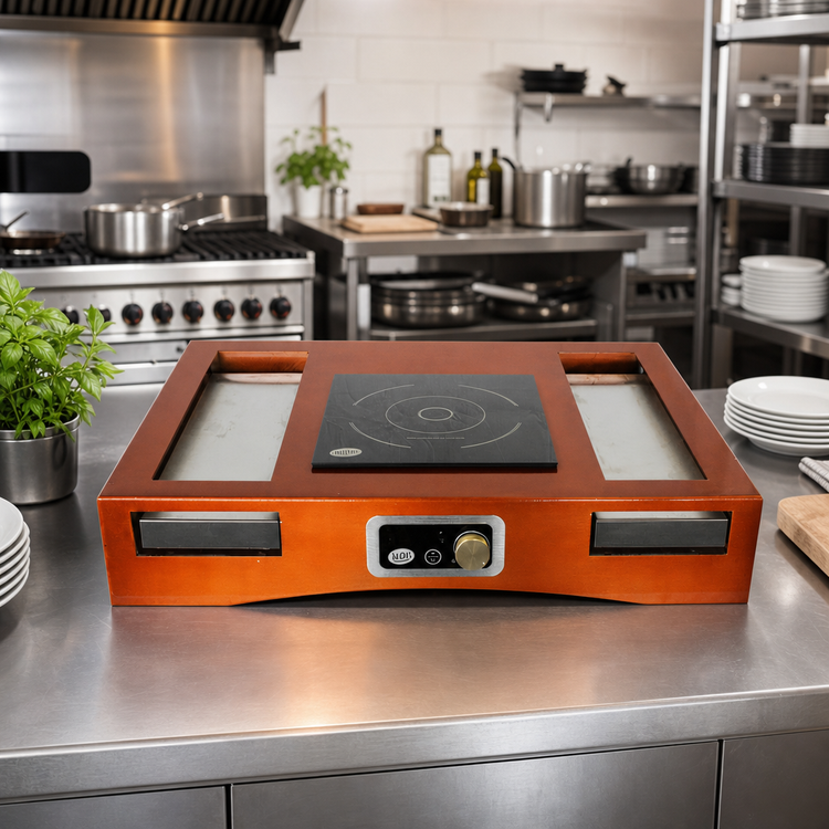 Product image #2 for TableCraft Single Induction Countertop Action Station Kit with Drop-In Cooktop and Cooling Plates