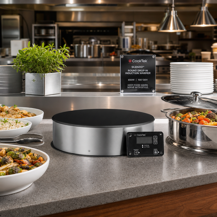 Product image #2 for CookTek Silenzio Round Drop-In Induction Buffet Warmer, 650W, 100-120V