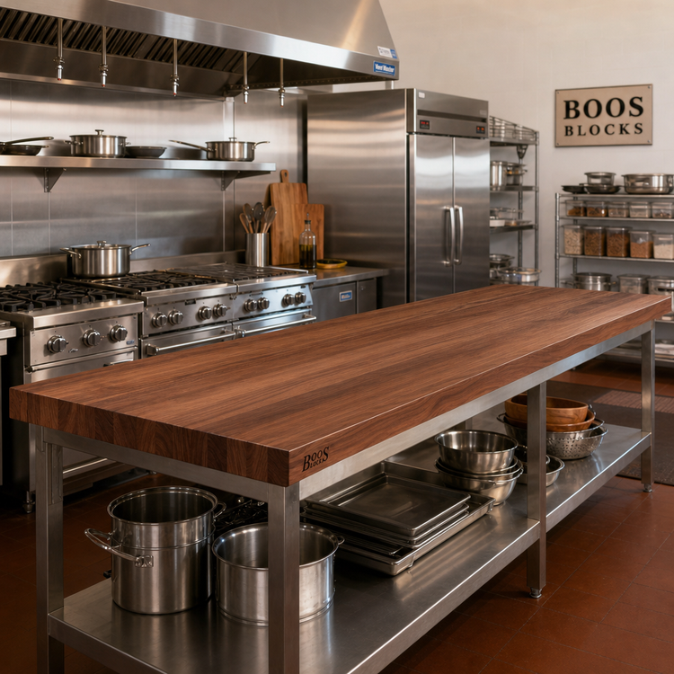 Product image #2 for Boos Block 84 Inch x 30 Inch Full-Length Edge Grain Walnut Kitchen Countertop with Varnique Finish