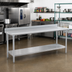 Thumbnail image #2 for Eagle Spec-Master 108-Inch x 24-Inch Stainless Steel Work Table with 4-1/2-Inch Backsplash and Undershelf