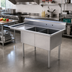 Thumbnail image #2 for Sapphire Manufacturing SMS-2-1821L 2-Compartment Stainless Steel Sink with Left Drainboard