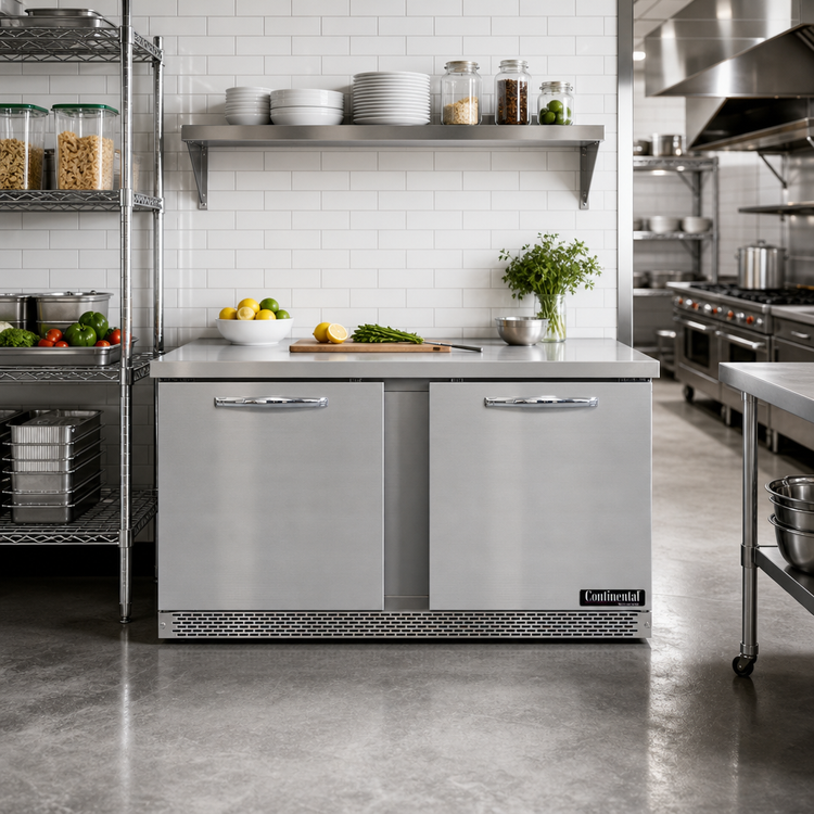 Product image #2 for Continental Refrigerator SWF60N-FB 60 Inch Two-Section Worktop Freezer