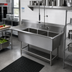 Thumbnail image #2 for John Boos Pro-Bowl 3-Compartment Sink with Left Drainboard, 14-Gauge Stainless Steel