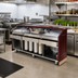 Thumbnail image #2 for Architectural Series 96-Inch Mahogany Wood Post-Mix/Bag-in-Box Portable Bar with Dual 50 lb. Ice Bins