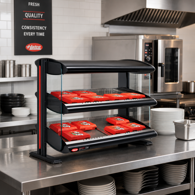 Product image #2 for Hatco Spot On 30-Inch Countertop Horizontal Dual Shelf Heated Zone Merchandiser Warmer