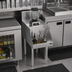 Thumbnail image #2 for Krowne Royal Series 14-Inch Wide x 24-Inch Deep Flat Top Underbar Blender Station with Recessed Shelf