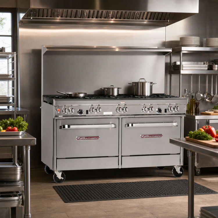 Product image #2 for Southbend Ultimate 60-Inch Gas Restaurant Range with 9 Open Burners, Standard Oven, and Convection Oven