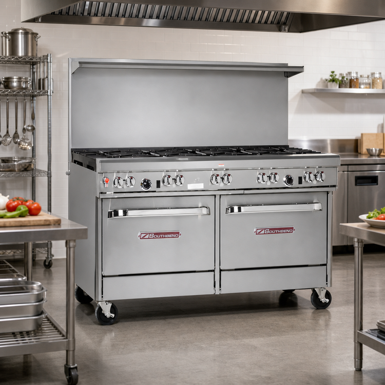 Product image #2 for Southbend Ultimate 60-Inch Gas Restaurant Range with 9 Open Burners, Standard Oven, and Convection Oven