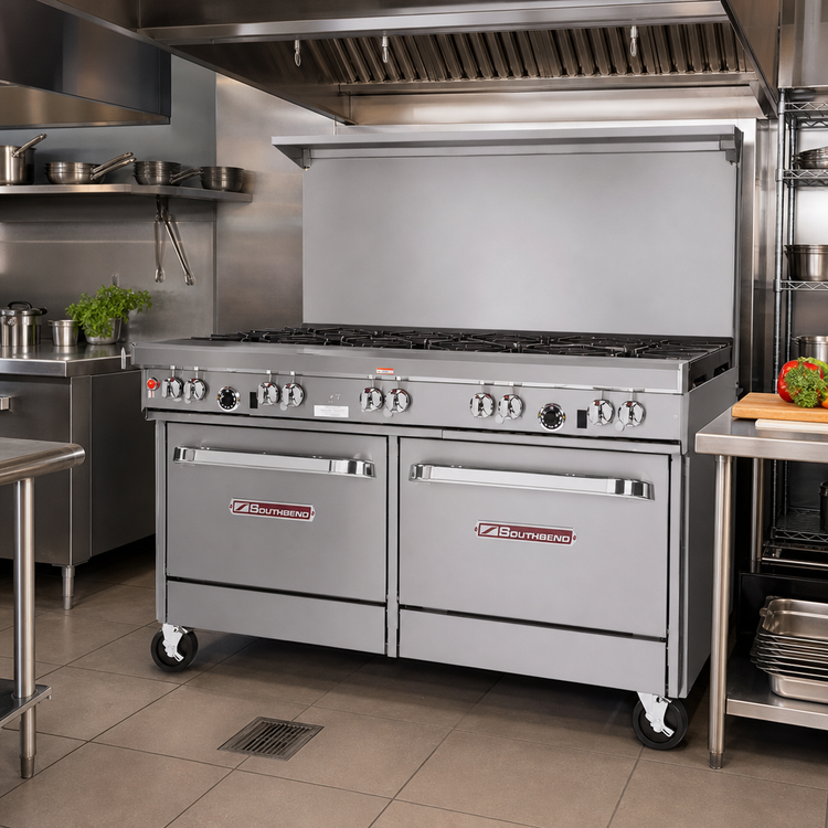 Product image #2 for Southbend Ultimate 60-Inch Gas Restaurant Range with 9 Open Burners, Standard Oven, and Convection Oven