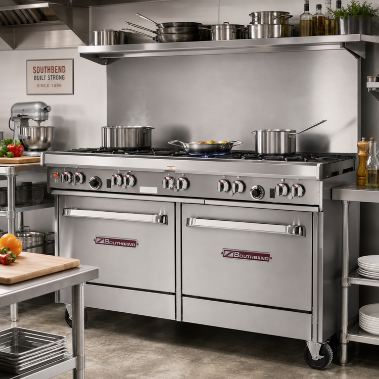 Product image #2 for Southbend Ultimate 60-Inch Gas Restaurant Range with 9 Open Burners, Standard Oven, and Convection Oven