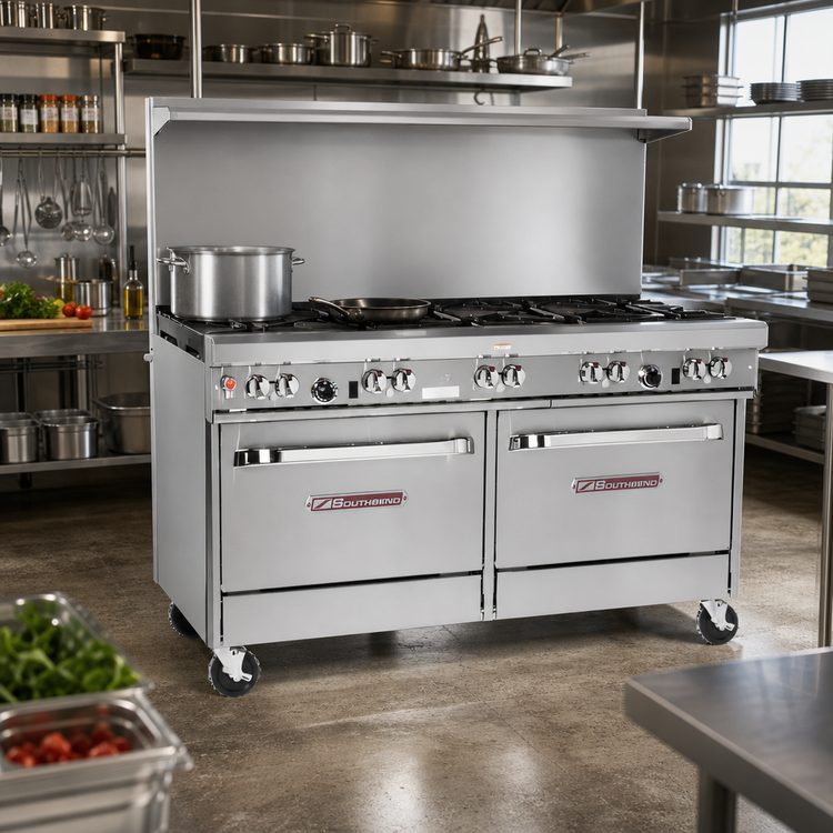 Product image #2 for Southbend Ultimate 60-Inch Gas Restaurant Range with 9 Open Burners, Standard Oven, and Convection Oven