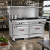 Thumbnail image #2 for Southbend Ultimate 60-Inch Gas Restaurant Range with 9 Open Burners, Standard Oven, and Convection Oven