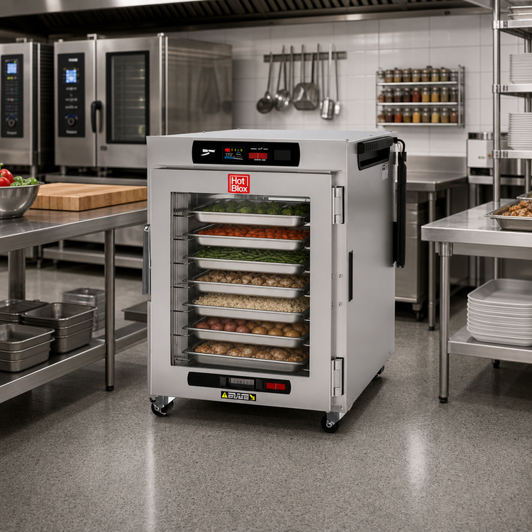 Product image #3 for Metro HotBlox™ Wide 8-Pan Pass-Thru Insulated Holding Cabinet, Undercounter, Digital Touchscreen, Clear Front and Rear Doors
