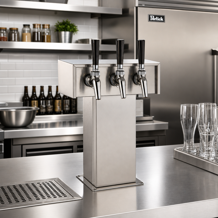Product image #2 for Perlick 3-Faucet Stainless Steel Tee Tower Beer Dispensing Kit