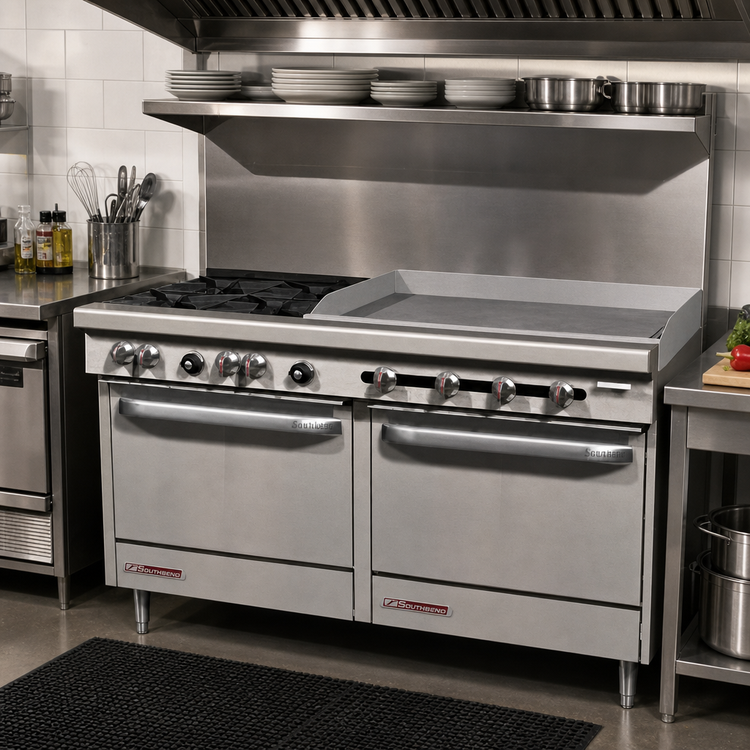 Product image #2 for Southbend S-Series 60-Inch Gas Restaurant Range with 2 Open Burners, 48-Inch Griddle, Convection Oven, and Standard Oven