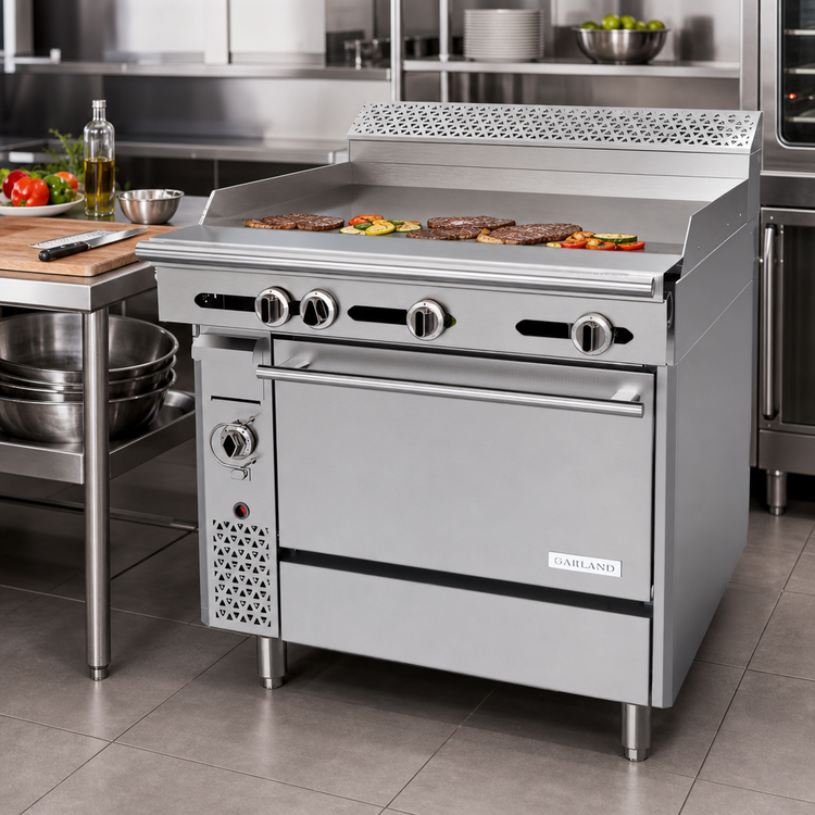 Product image #2 for Garland Cuisine C36-1-1C 36-Inch Heavy Duty Gas Griddle Top Range with Convection Oven