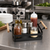 Thumbnail image #2 for Iron & Oar Collection 8-1/2-Inch Square Black Iron Condiment Rack with Wood Handle