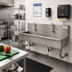 Thumbnail image #2 for Advance Tabco 40-Inch 2-Station Wall Mounted Knee-Operated Hand Wash Sink with Tubular Supports