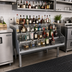 Thumbnail image #2 for Glastender Free Standing Stainless Steel Underbar Liquor Steps, 36 Inch Wide x 29 Inch Deep, 5-Step Display