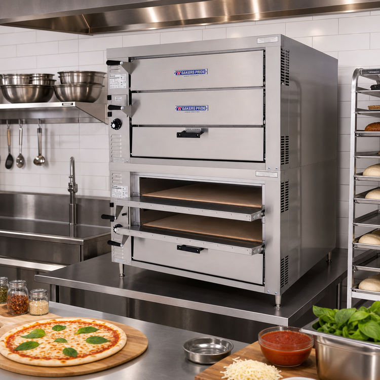 Product image #2 for Bakers Pride HearthBake Series GP62-HP Countertop Gas Pizza/Bake Oven, 2 Compartments
