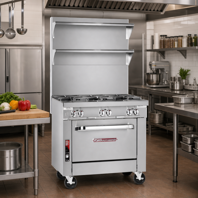 Product image #2 for Southbend Platinum 36-Inch Heavy Duty Sectional Gas Range with 4 Open Burners and Cabinet Base