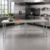 Thumbnail image #2 for Sapphire 120-Inch x 30-Inch 18-Gauge 430 Stainless Steel Flat Top Work Table with Open Galvanized Base