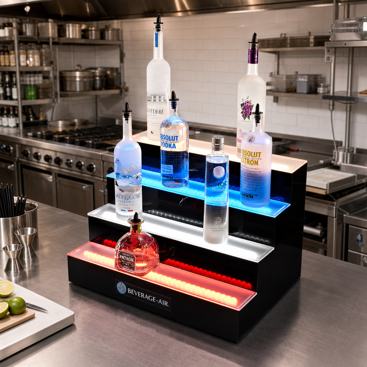 Product image #2 for Beverage-Air 24-Inch 4-Tier Lighted Liquor Display with Programmable LED Lighting