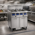 Thumbnail image #2 for Imperial Electric Floor Fryer with 4 Tanks, 50 lb. Each, Built-In Space Saver Filter System and Computer Controls