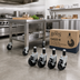 Thumbnail image #2 for John Boos CAS23-R Set of 4 Heavy-Duty 5-Inch Locking Swivel Stem Casters for 2-Inch Square Legs