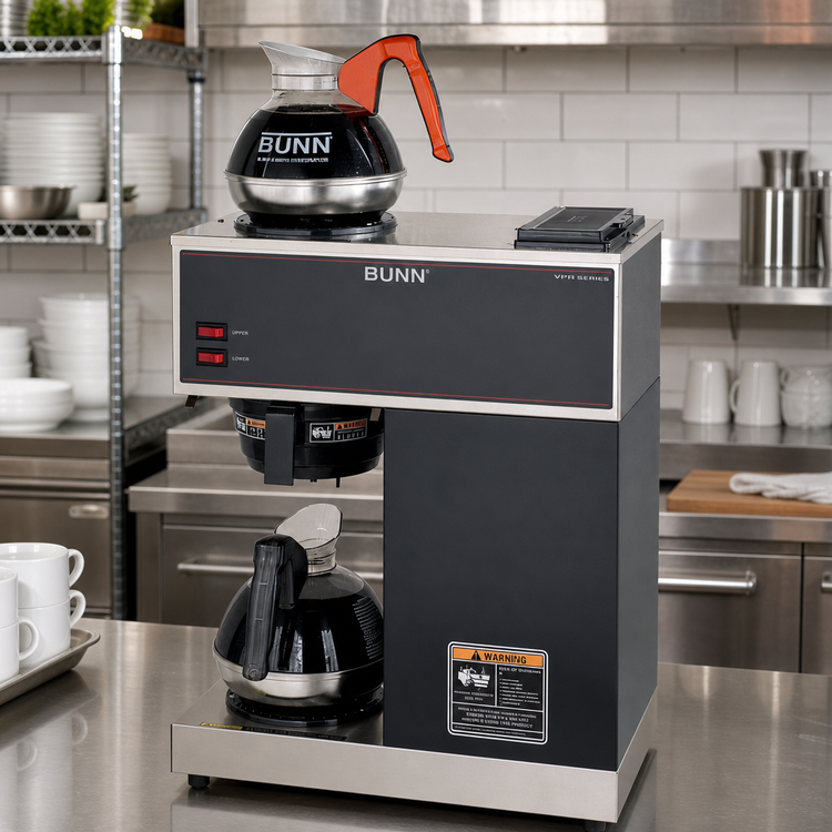 Product image #2 for BUNN VPR Manual Water Fill Pourover Commercial Drip Coffee Brewer with 2 Warmers, 3.8 Gallons Per Hour