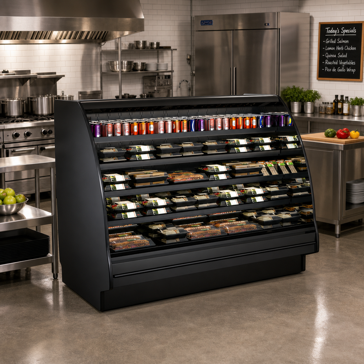 Product image #2 for Fusion® Curved Profile Refrigerated Self-Service Case, 123-3/8-Inch Wide, Remote DX
