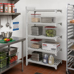 Thumbnail image #3 for Cambro Camshelving® Premium CPA213664V4480 4-Shelf Vented Add-On Polymer Shelving Unit, 21 x 36 x 64 Inch, Speckled Gray