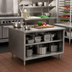 Thumbnail image #2 for BK Resources Open Front Chef Table Cabinet Base, 18 x 30 x 34-3/4 Inch, 14 Gauge 304 Stainless Steel Top