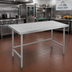 Thumbnail image #2 for Advance Tabco 84-Inch x 36-Inch 14-Gauge 304 Stainless Steel Flat Top Work Table with Open Base and Non-Drip Edge