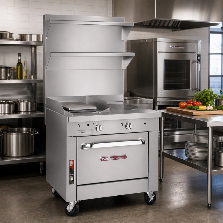 Product image #2 for Southbend Platinum 32-Inch Heavy Duty Gas Range with 16-Inch Hot Top, 16-Inch Griddle and Standard Oven