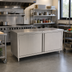 Thumbnail image #2 for John Boos 84-Inch x 30-Inch Stainless Steel Enclosed Work Table with Cabinet Base and Double Hinged Doors