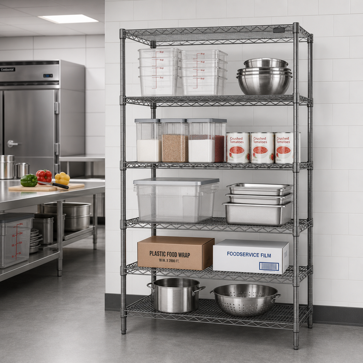 Product image #2 for Redi-Pak 5-Tier Stationary Wire Shelving Unit, 60W x 24D x 74H, Pewter Gray Epoxy Finish