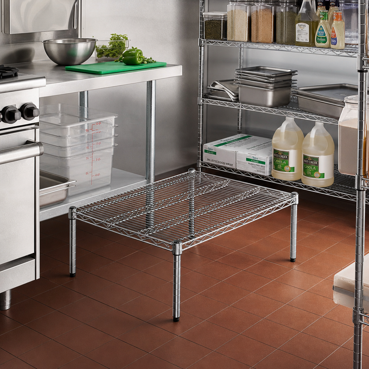 Product image #2 for Eagle Group 24-Inch x 24-Inch Platform Wire Dunnage Rack with 14-Inch Posts, 600 lb Capacity, Chrome Finish