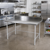 Thumbnail image #2 for John Boos Stallion 72 x 24 Inch 16-Gauge 300 Series Stainless Steel Work Table with 5-Inch Backsplash