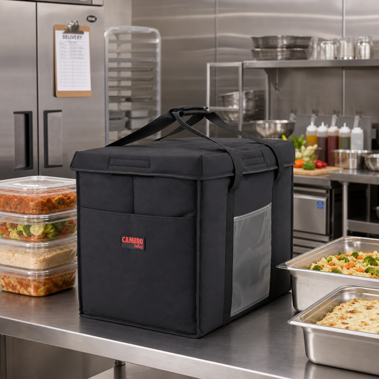 Product image #3 for Cambro GoBag Large Folding Delivery Bag for Full-Size Food Pans, 21 x 14 x 17 Inch, Black
