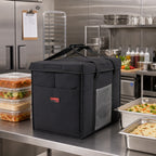Thumbnail image #3 for Cambro GoBag® GBD211417110 Large Folding Insulated Delivery Bag for Full-Size Food Pans, Nylon/Vinyl, 21 x 14 x 17 Inch, Black Case of 4