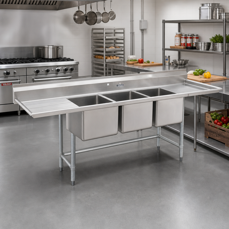 Product image #2 for Eagle Group S16 Series 1-Compartment 16 Gauge Stainless Steel Sink with 20" x 20" Bowl, 8" Backsplash and Galvanized Legs