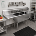 Thumbnail image #2 for Omcan USA 72-Inch 2-Compartment Pot Sink with Dual Drainboards, 304 Stainless Steel
