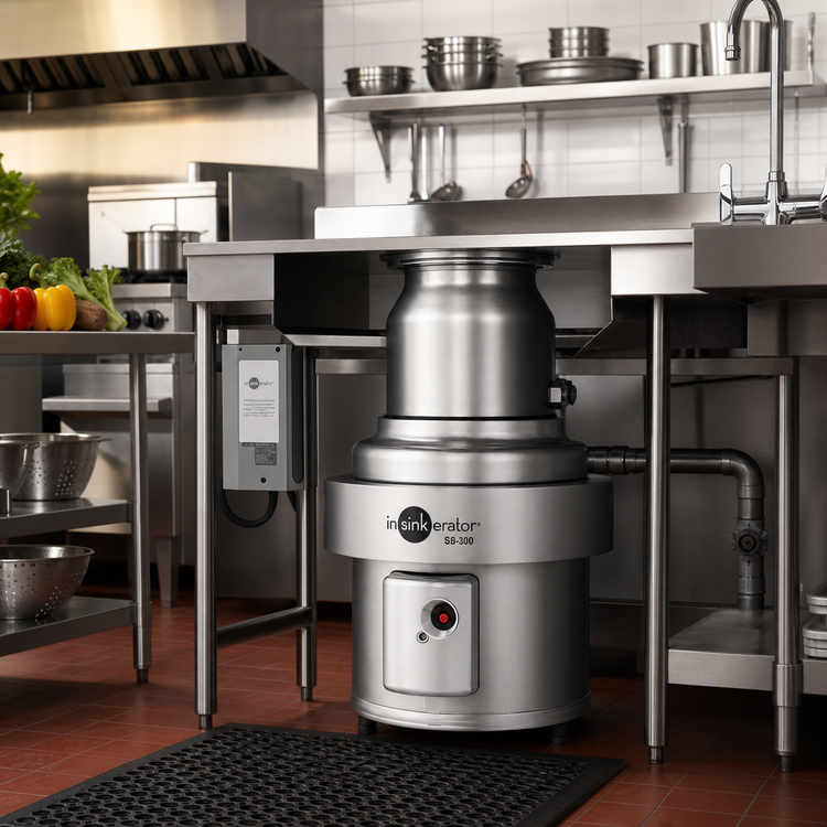 Product image #2 for InSinkErator SS-300 Complete Commercial Food Waste Disposer Package, 3 HP, 18-Inch Bowl, 6-5/8-Inch Inlet, Stainless Steel