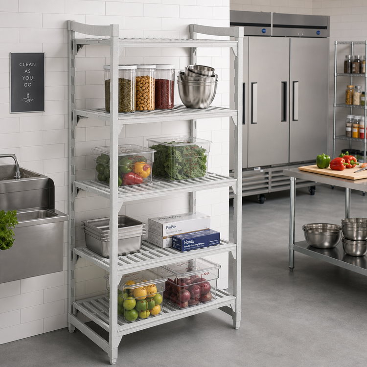 Product image #3 for Camshelving Premium 4-Shelf Vented Stationary Starter Unit, 21 x 36 x 72 Inches, Speckled Gray