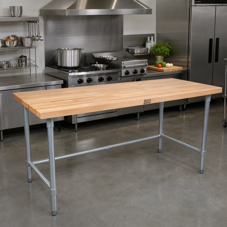 Product image #2 for John Boos HNB06 120" x 24" Wood Top Work Table with Northern Hard Rock Maple Top