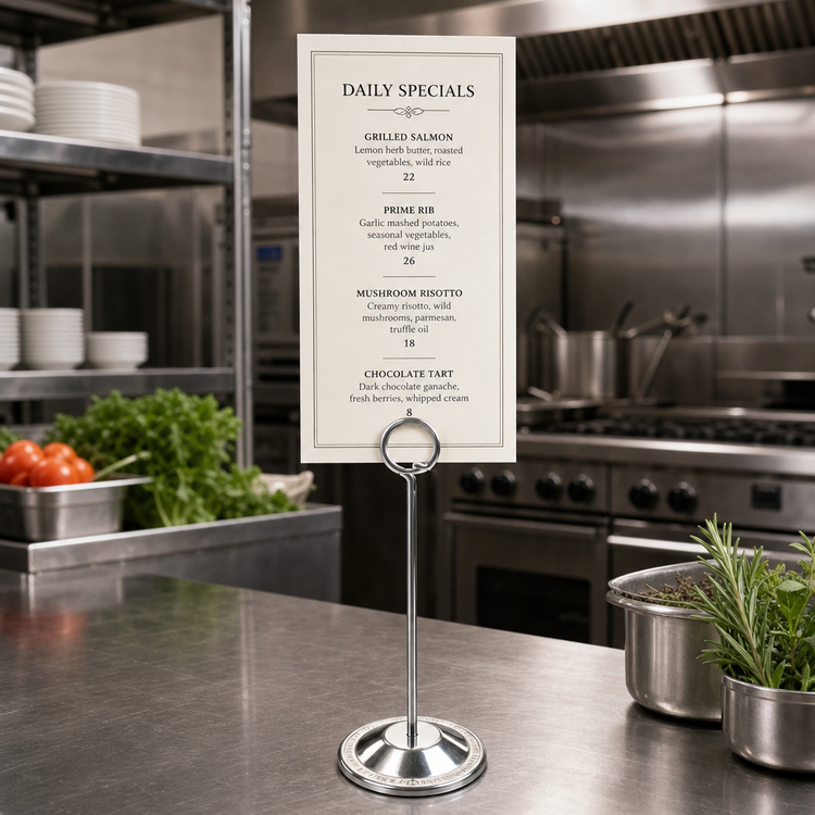 Product image #2 for American Metalcraft CH8 Stainless Steel 8-Inch Menu Card Holder with Weighted Base