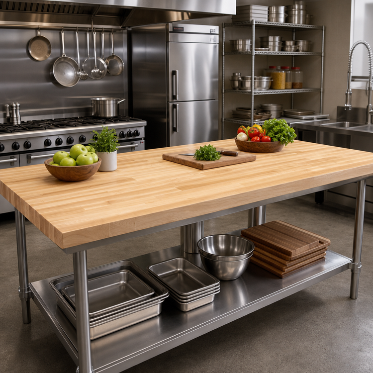 Product image #2 for Boos Block Northern Hard Rock Maple Blended Edge Grain Kitchen Countertop, 72 x 42 x 1-1/2 Inch, Varnique Finish